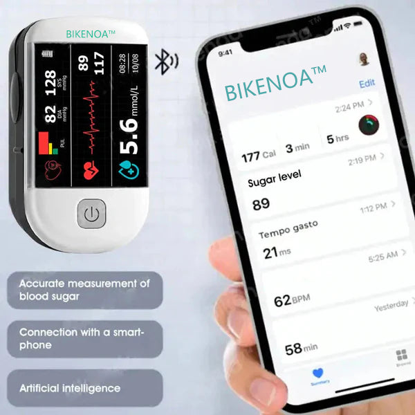 2025 Hot saleš„Official Authentic Product: BIKENOA⢠Fingertip Optical Glucose Sensor Monitor-99.9% Accuracy + Exclusive Gift ā
ANSI Approved